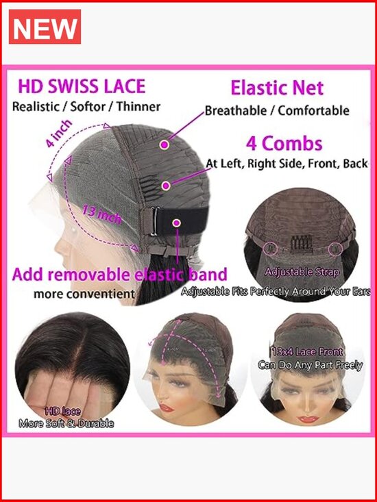 8 Inch 13x4 HD Transparent Lace Front Wig Human Hair 180 Density Pre Plucked Bob main image 6